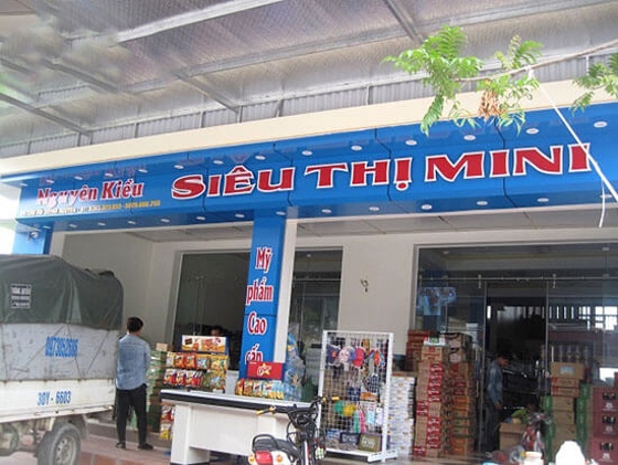 biển quảng cáo siêu thị mini
