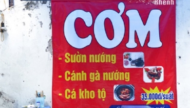 In biển quảng cáo cơm bình dân, giá rẻ tại Hà Nội